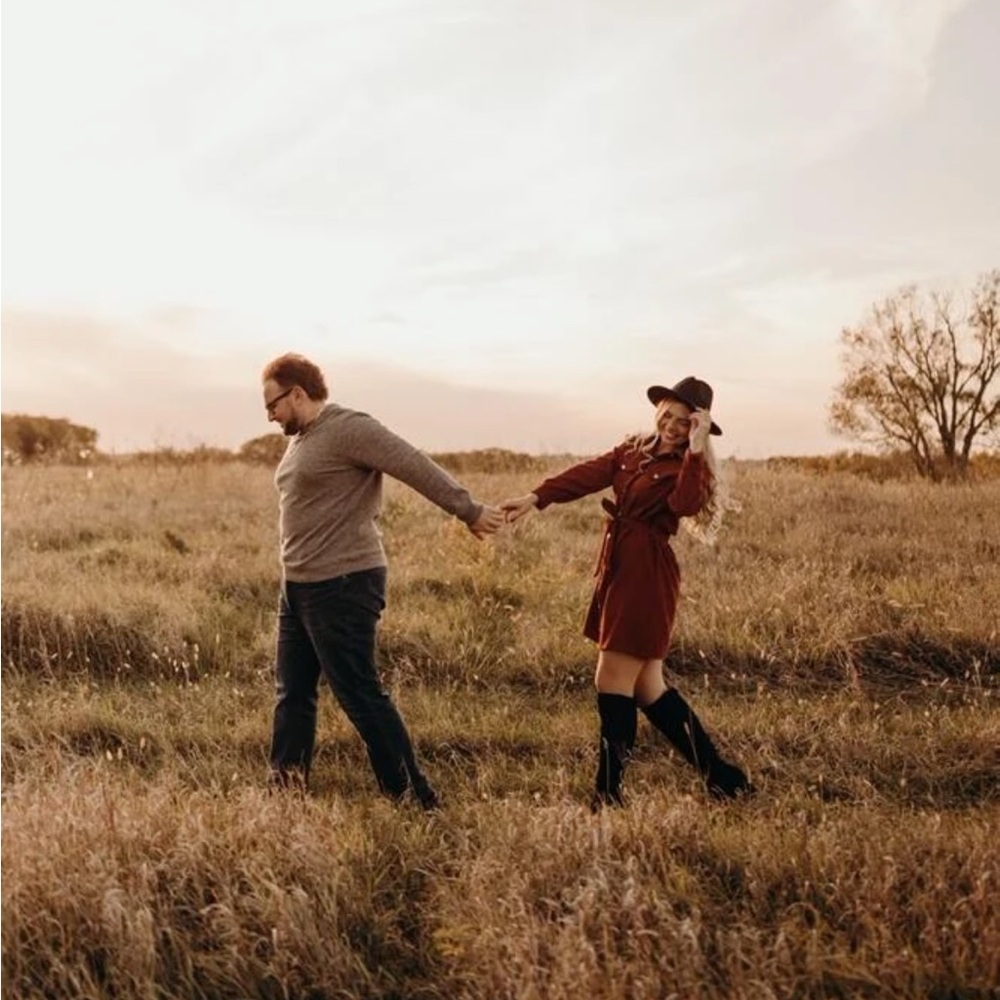 Corduroy Rust Brown Casual Button Up Shirt Style Belted Mini Dress Long Sleeves - Picture 13 of 13